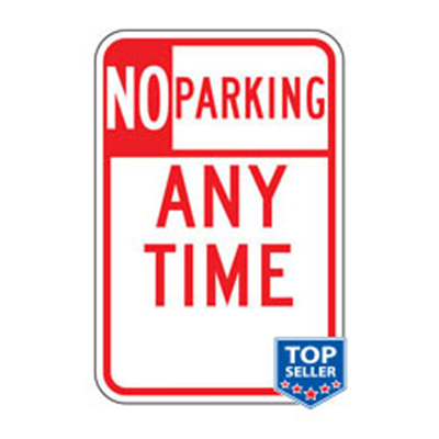 No Parking Anytime Enclosed Sign