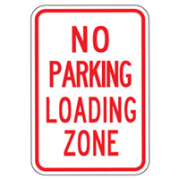 No Parking Loading Zone Sign