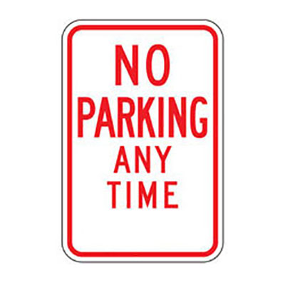No Parking Anytime Sign