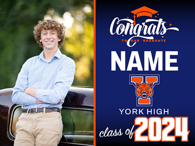 York High Graduation Sign with Photo