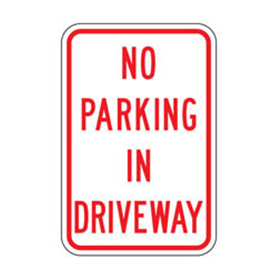 No Parking In Driveway Sign