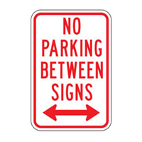 No Parking Between Signs Double Arrow Sign